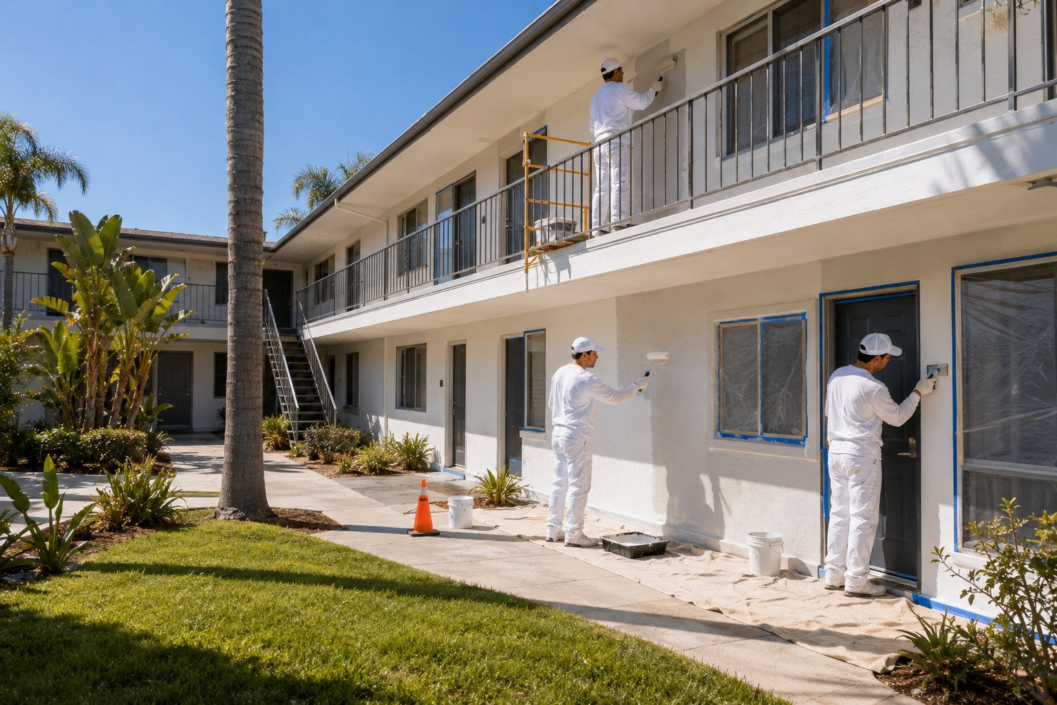 Apartment complex painting in Long Beach, CA