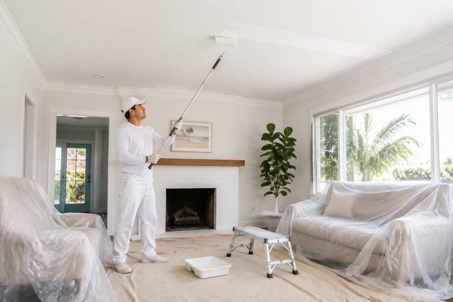 Ceiling painting in Long Beach, CA